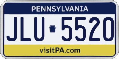 PA license plate JLU5520