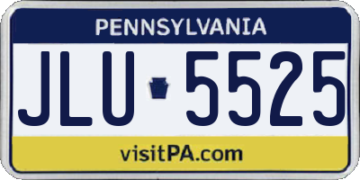 PA license plate JLU5525
