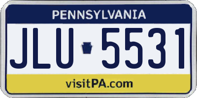 PA license plate JLU5531