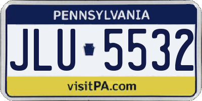 PA license plate JLU5532