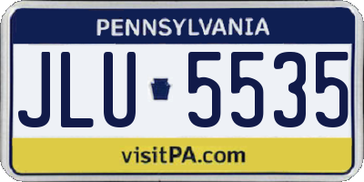 PA license plate JLU5535