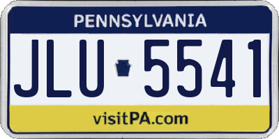 PA license plate JLU5541