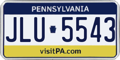 PA license plate JLU5543