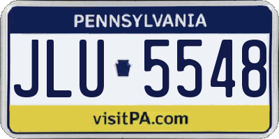 PA license plate JLU5548