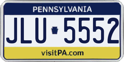 PA license plate JLU5552