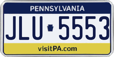 PA license plate JLU5553