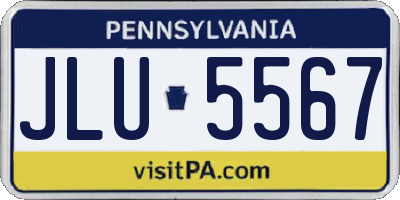 PA license plate JLU5567
