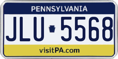 PA license plate JLU5568