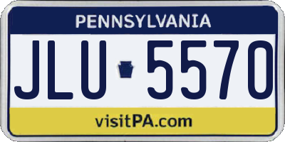 PA license plate JLU5570