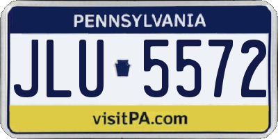 PA license plate JLU5572