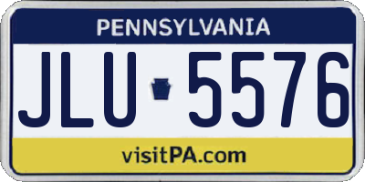 PA license plate JLU5576