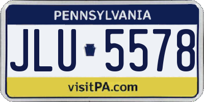 PA license plate JLU5578