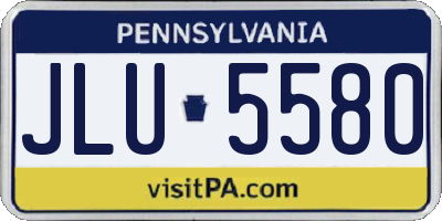 PA license plate JLU5580