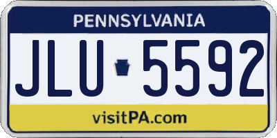 PA license plate JLU5592
