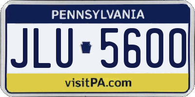 PA license plate JLU5600