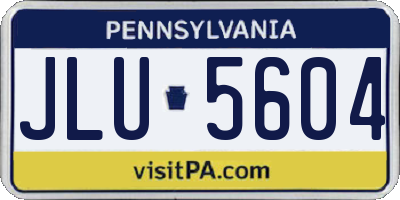 PA license plate JLU5604