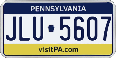 PA license plate JLU5607