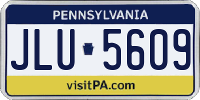 PA license plate JLU5609