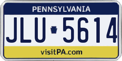 PA license plate JLU5614