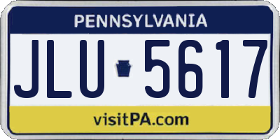 PA license plate JLU5617