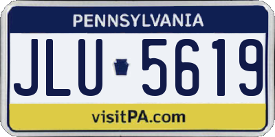 PA license plate JLU5619