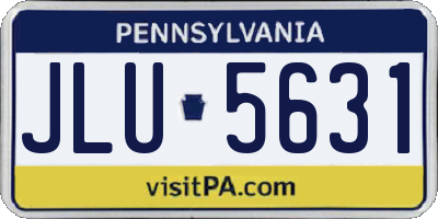 PA license plate JLU5631