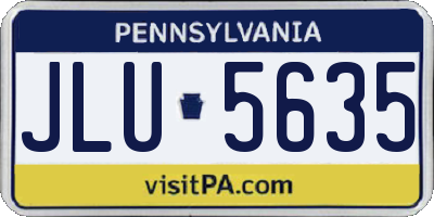 PA license plate JLU5635