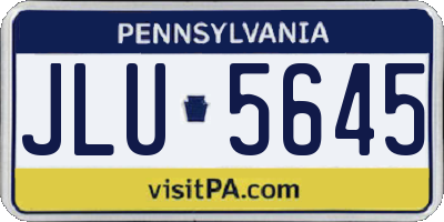 PA license plate JLU5645