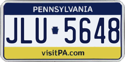 PA license plate JLU5648
