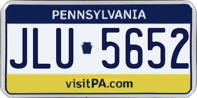 PA license plate JLU5652