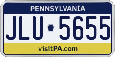 PA license plate JLU5655