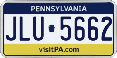 PA license plate JLU5662