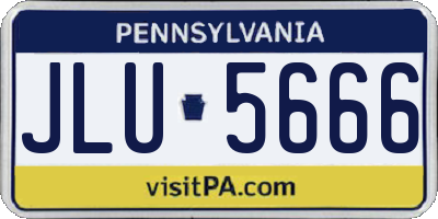 PA license plate JLU5666