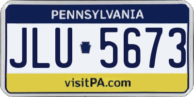 PA license plate JLU5673