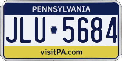 PA license plate JLU5684