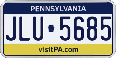 PA license plate JLU5685