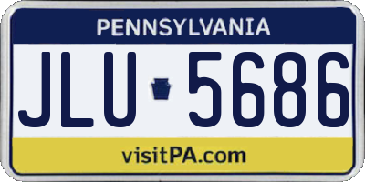 PA license plate JLU5686