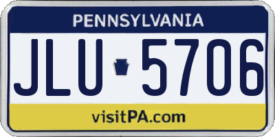 PA license plate JLU5706