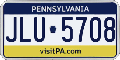PA license plate JLU5708