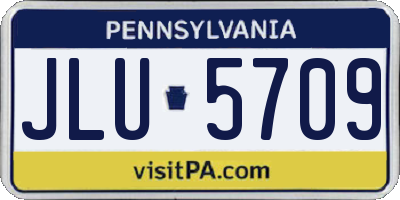 PA license plate JLU5709