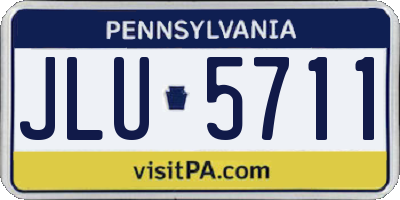 PA license plate JLU5711
