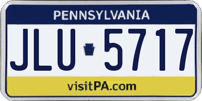 PA license plate JLU5717