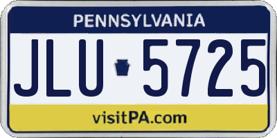 PA license plate JLU5725