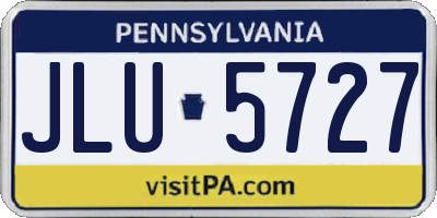 PA license plate JLU5727