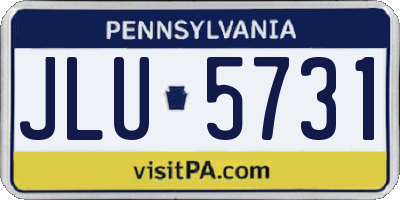 PA license plate JLU5731