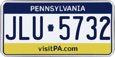 PA license plate JLU5732