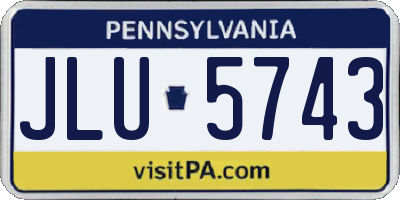 PA license plate JLU5743