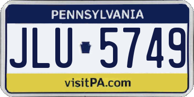 PA license plate JLU5749