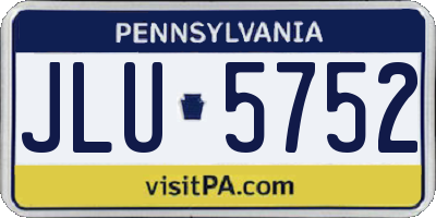 PA license plate JLU5752