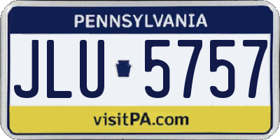 PA license plate JLU5757